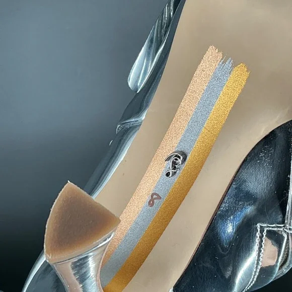 Sam Edelman Size 8 Silver Metallic Pointed Esmae Ankle Bootie Bow Stiletto Boots